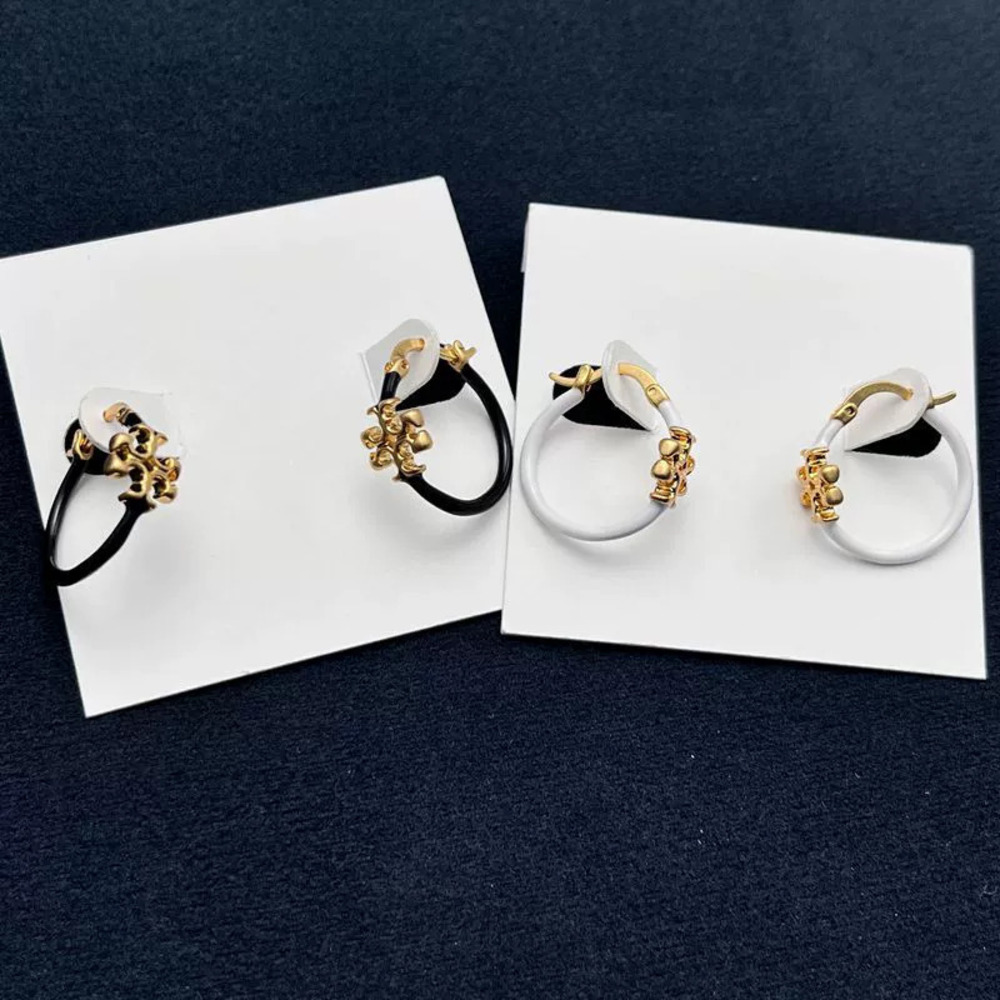 Tory Burch Gold Plated Copper Double Hoop Earrings